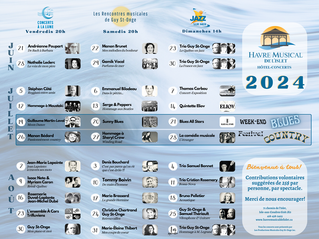 Programmation Concert Programmation 2024 – Havre Musical de l'Islet